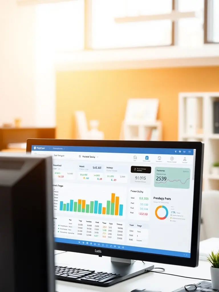 An image of a modern accounting software interface, showcasing ease of use and accessibility.